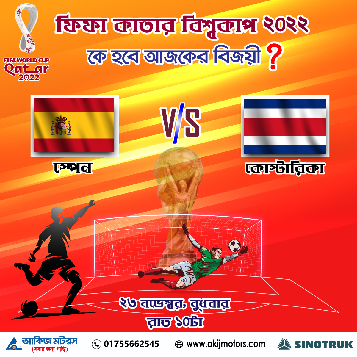 ফিফা কাতার বিশ্বকাপ ২০২২ এ স্পেন এবং কোস্টারিকা এর খেলা