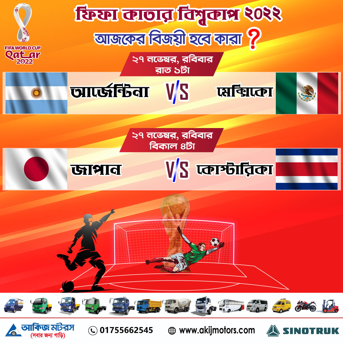 ফিফা কাতার বিশ্বকাপ ২০২২ এ আর্জেন্টিনা এবং মেক্সিকো | জাপান ও কোস্টারিকা এর খেলা